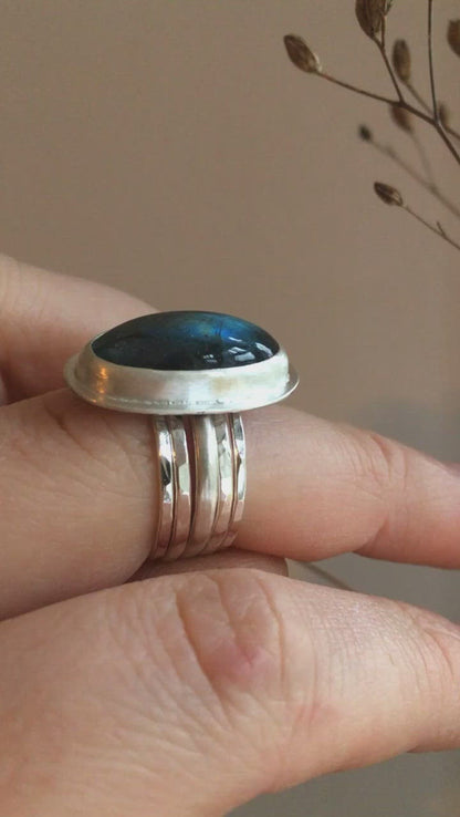 Stacking ring set with hammered finish ~ perfect to wear with a ring that feels a little too big  (made to order)