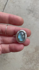 Load and play video in Gallery viewer, Sena ring with labradorite ~ size 55   (ready to ship)

