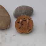 Load image into Gallery viewer, Textured Bar Copper Earrings
