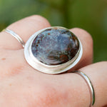 Load image into Gallery viewer, OOAK • Size FR 55 ~ US 7 1/4 : Sena ring with blue-grey jasper (ready-to-ship)
