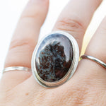 Load image into Gallery viewer, OOAK • Size FR 55 ~ US 7 1/4 : Sena ring with blue-grey jasper (ready-to-ship)
