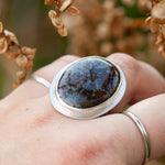 Charger l&#39;image dans la galerie, OOAK • Size FR 55 ~ US 7 1/4 : Sena ring with blue-grey jasper (ready-to-ship)
