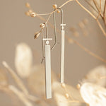 Load image into Gallery viewer, Long silver earrings    (made to order)
