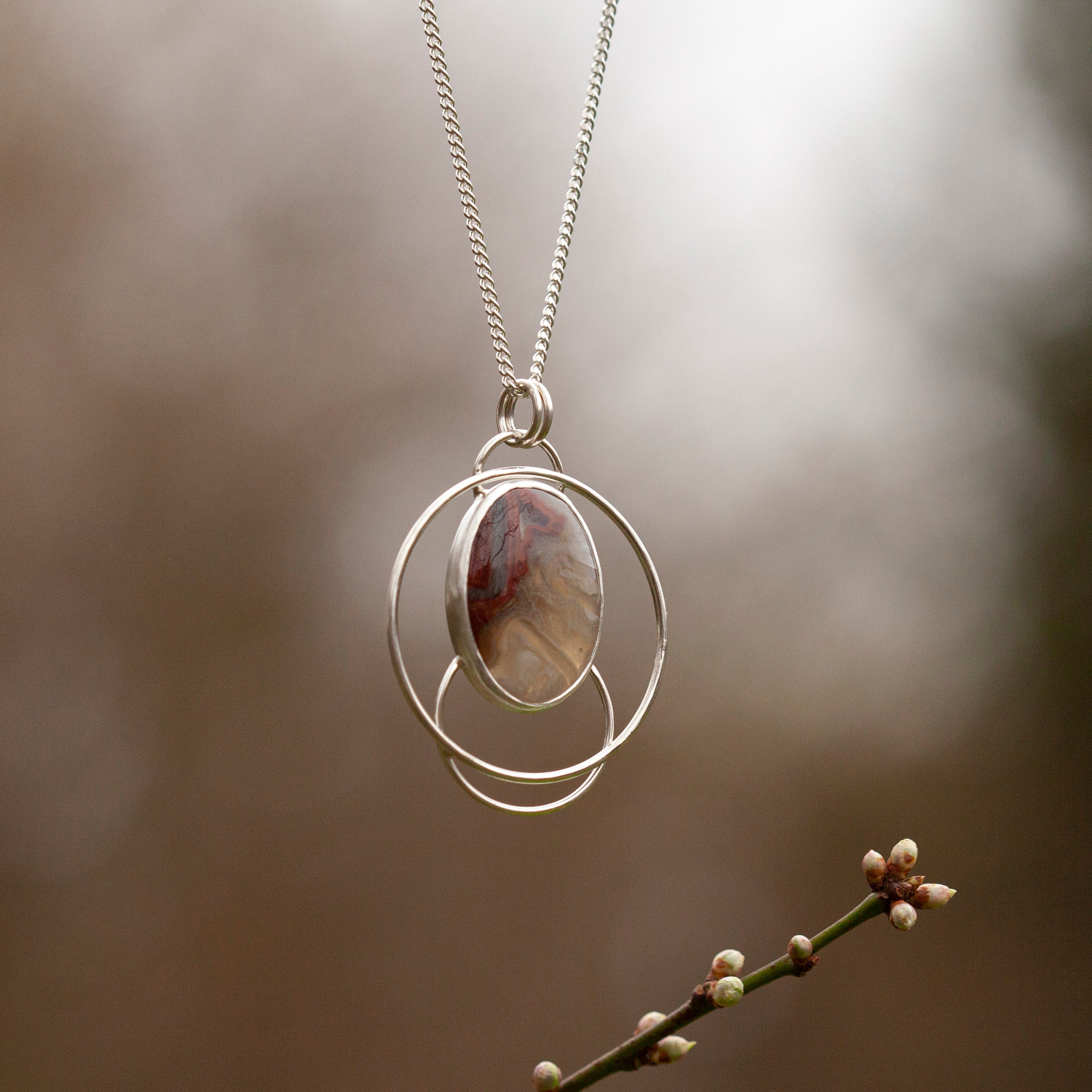 Kuora Pendant with crazy lace agate   (ready to ship)
