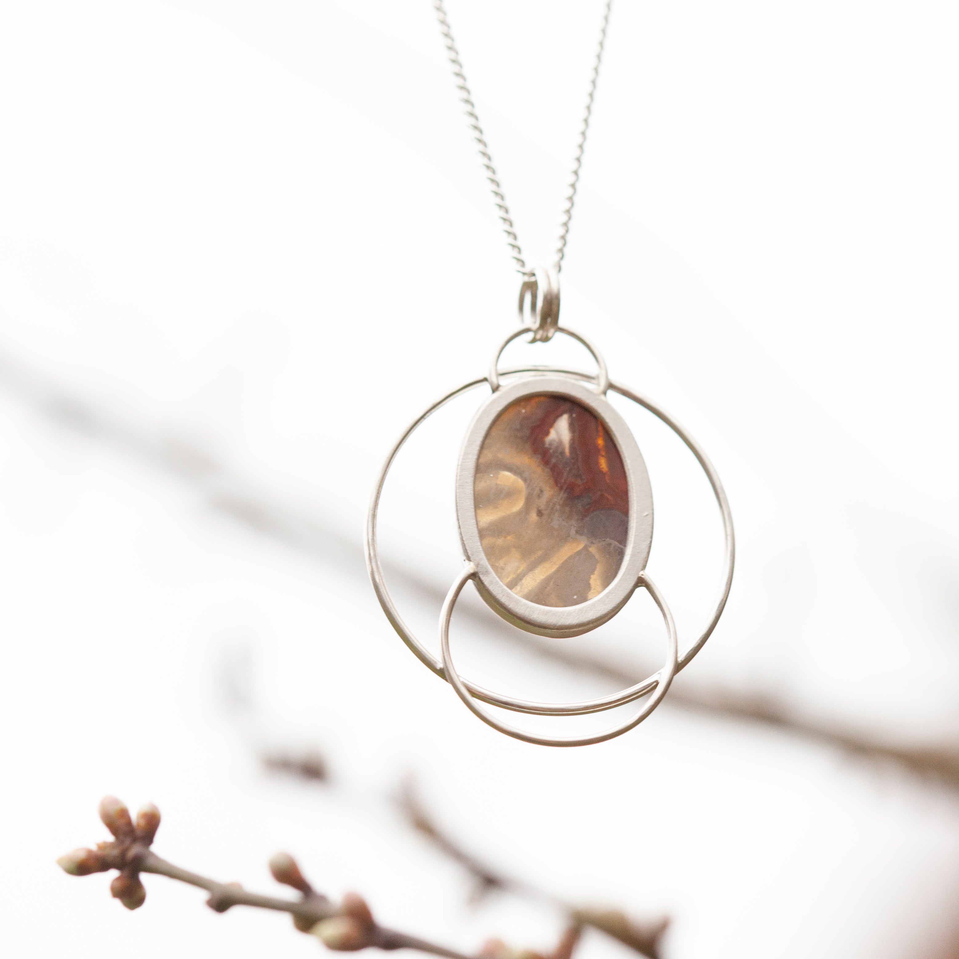 Kuora Pendant with crazy lace agate   (ready to ship)