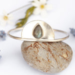 Load image into Gallery viewer, Unique Labradorite Stone Silver Bracelet (ready to ship)
