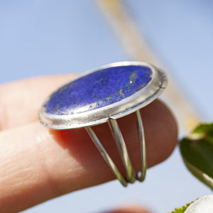 Unique Lapis Lazuli Stone Ring (ready to ship)