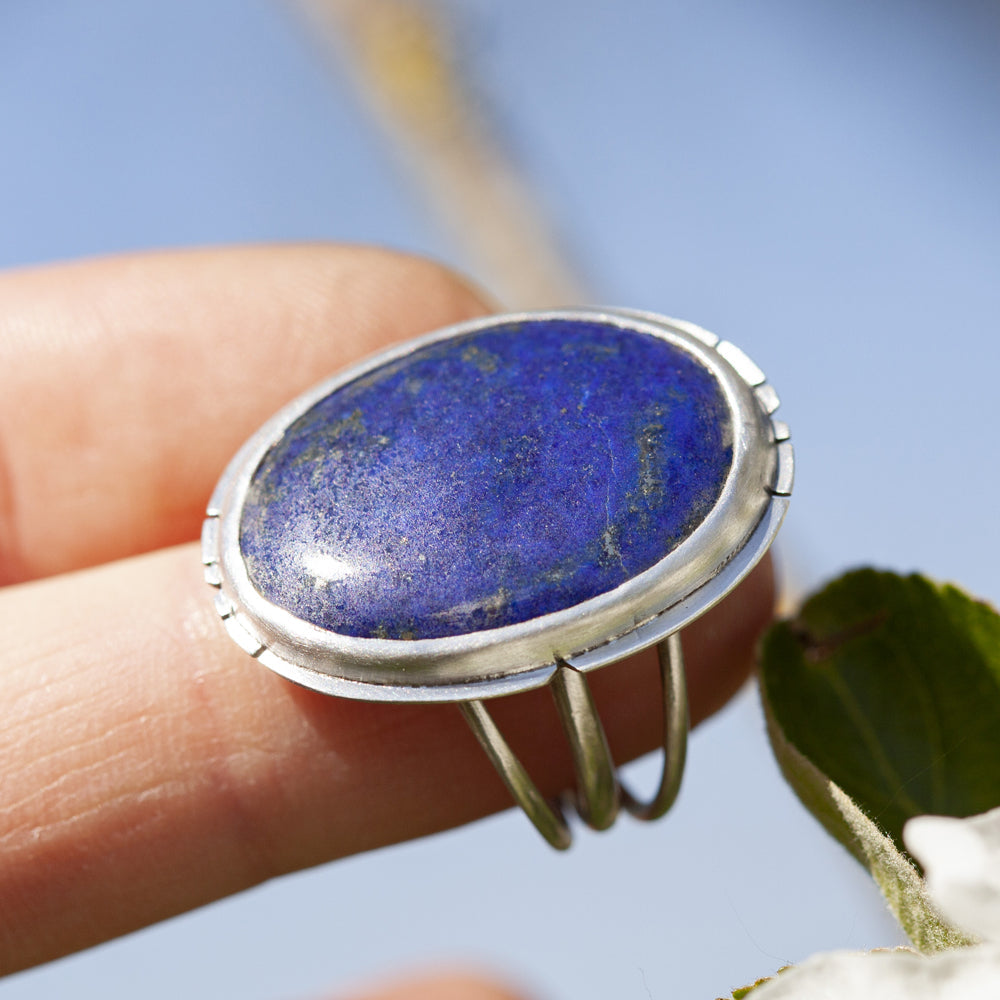 Unique Lapis Lazuli Stone Ring (ready to ship)