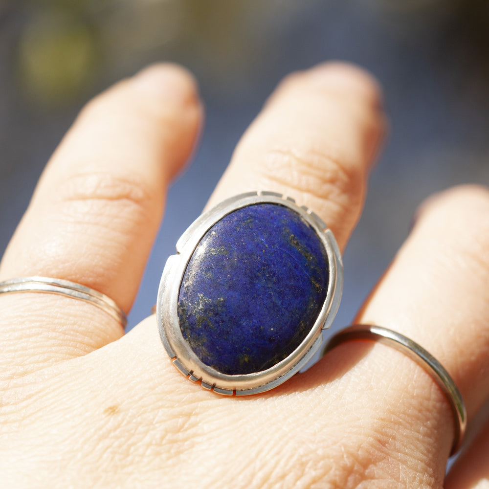 Unique Lapis Lazuli Stone Ring (ready to ship)