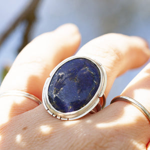 Unique Lapis Lazuli Stone Ring (ready to ship)