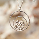 Cargar imagen en el visor de la galería, Double moon halo pendant in silver   (made to order)
