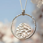 Load image into Gallery viewer, Moon halo pendant in silver   (made to order)
