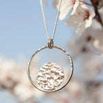 Load image into Gallery viewer, Moon halo pendant in silver   (made to order)
