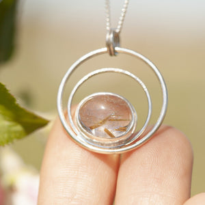 OOAK pendant with stone #8 • rutilated quartz   (ready to ship)