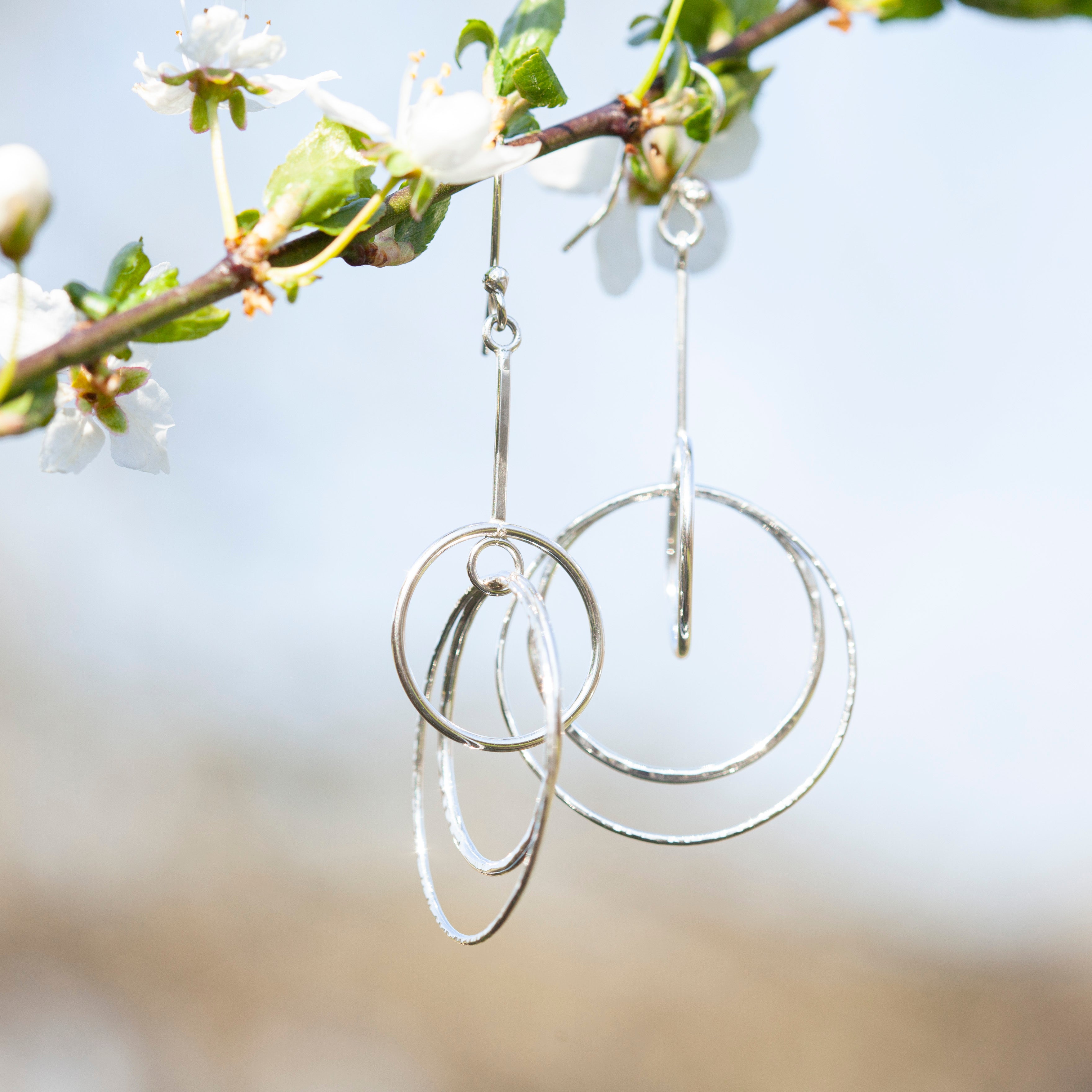 Cosmos earrings in silver     (made to order)