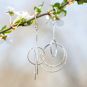 Cosmos earrings in silver     (made to order)