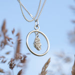 Cargar imagen en el visor de la galería, OOAK moon halo &amp; tourmaline pendant in silver   (ready to ship)
