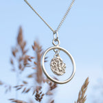 Lade das Bild in den Galerie-Viewer, OOAK moon halo &amp; tourmaline pendant in silver   (ready to ship)
