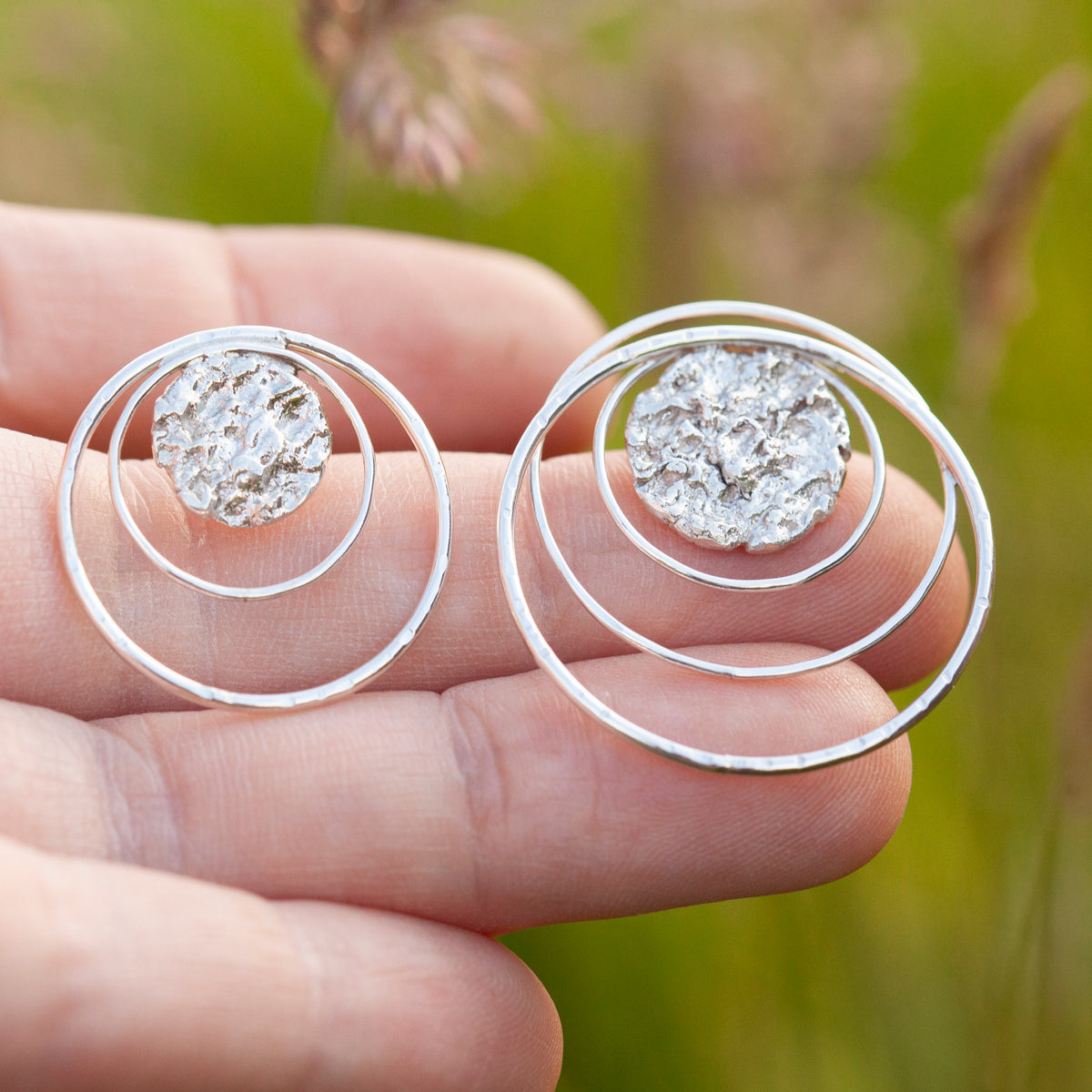 Echo oorbellen uniek exemplaar #21 ~ zilver (klaar voor verzending)