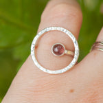 Load image into Gallery viewer, OOAK Lua ring with tourmaline ~ Size 50 ~ can be adjusted (ready-to-ship)
