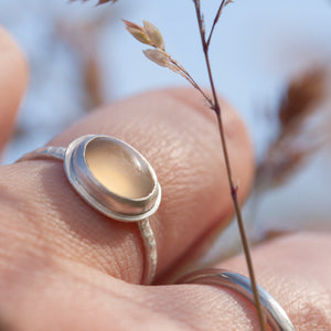 OOAK Peach onyx ring ~ Size 54 (ready-to-ship)