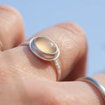 Load image into Gallery viewer, OOAK Peach onyx ring ~ Size 54 (ready-to-ship)
