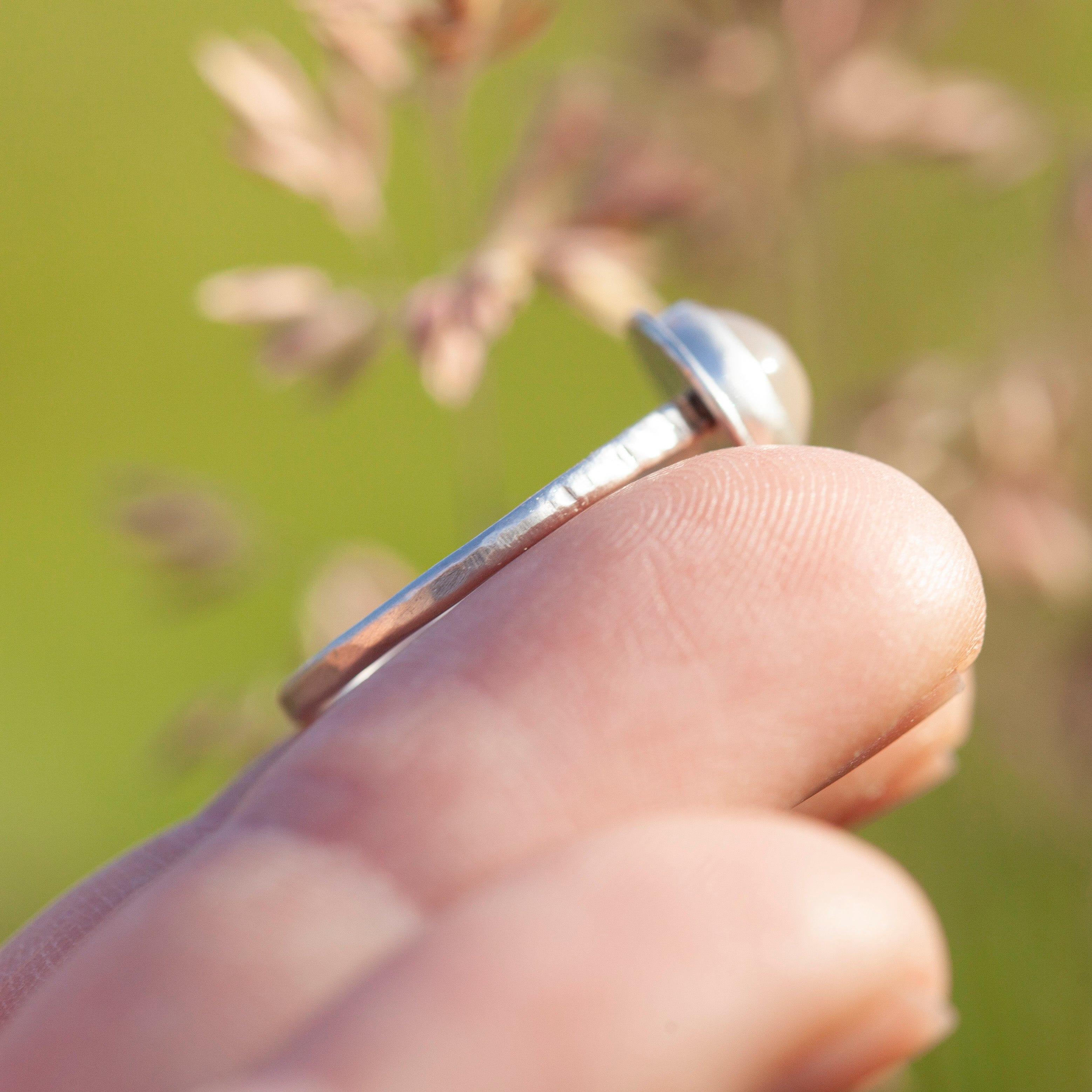 OOAK Peach onyx ring ~ Size 54 (ready-to-ship)