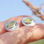Charger l&#39;image dans la galerie, OOAK stud earrings with tourmaline eyes ~ silver (ready-to-ship)
