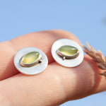 Afbeelding in Gallery-weergave laden, OOAK stud earrings with tourmaline eyes ~ silver (ready-to-ship)
