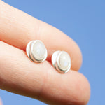 Charger l&#39;image dans la galerie, OOAK stud earrings with white labradorite ~ silver (ready-to-ship)
