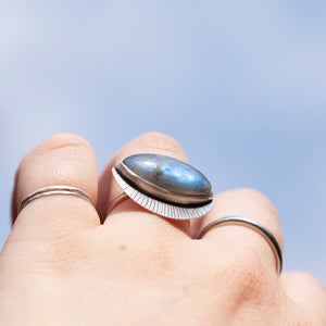 Choose Your Stone : Ajna ring   (made to order)