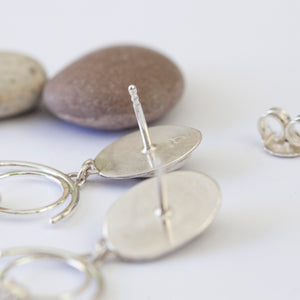 OOAK delicate intuition earrings with natural pebbles (ready-to-ship)