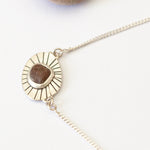 Load image into Gallery viewer, OOAK delicate intuition necklace with purple brown pebble (ready-to-ship)
