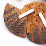 Afbeelding in Gallery-weergave laden, OOAK Aela ear jackets #10 • copper &amp; silver • vegetal imprint (ready-to-ship)
