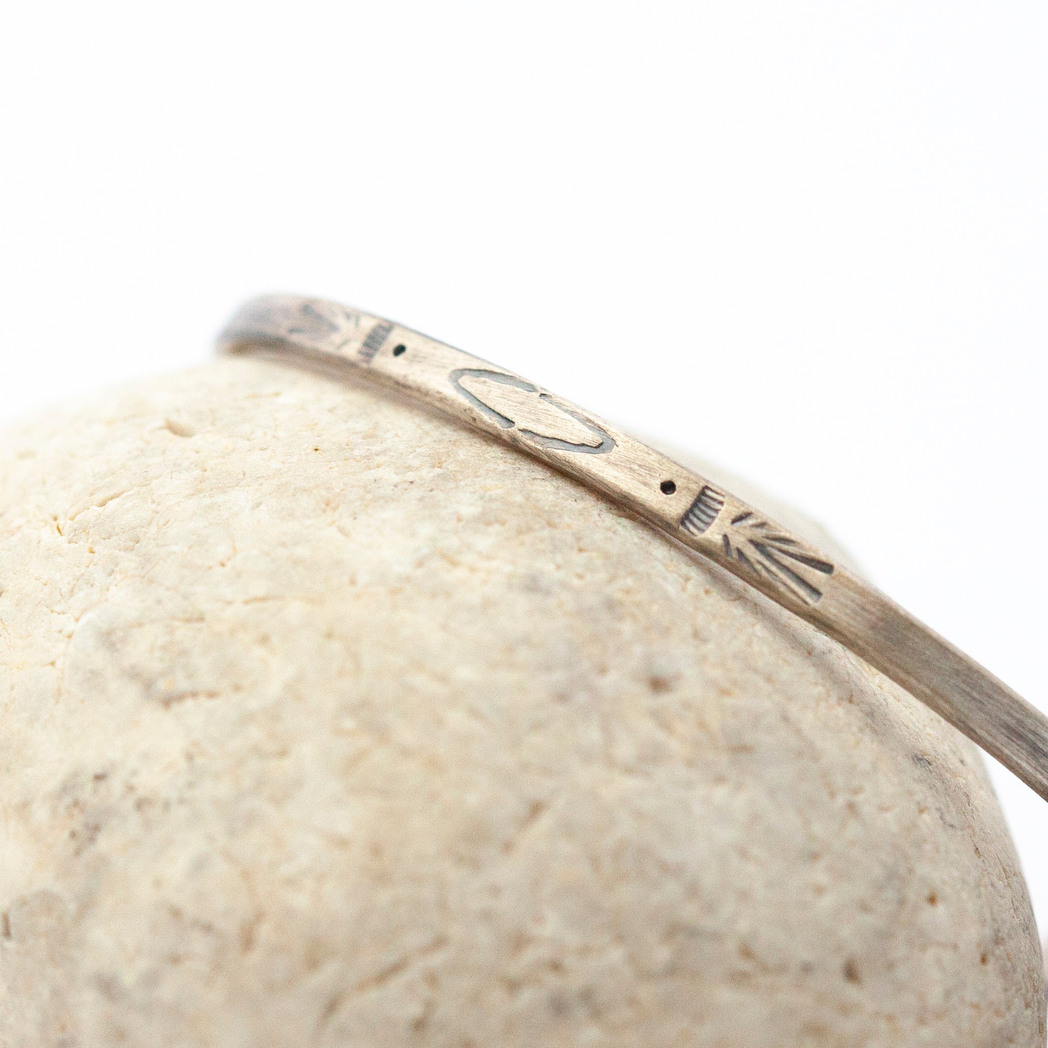OOAK Ethnic bracelet in silver #5 • size 5,5cm (ready-to-ship)
