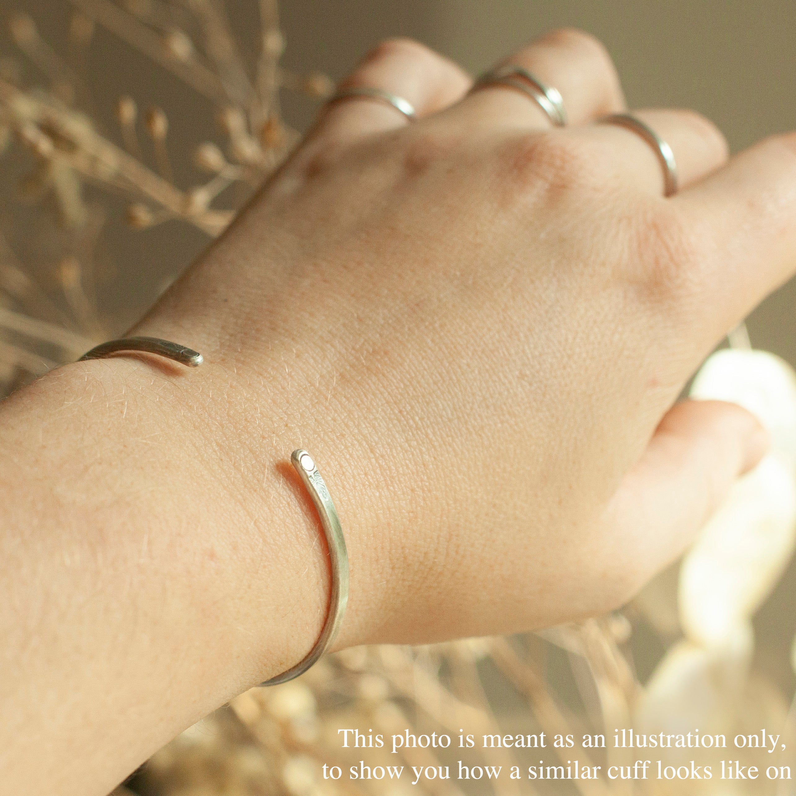 OOAK Ethnic bracelet in silver #5 • size 5,5cm (ready-to-ship)