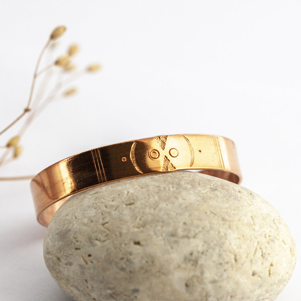 Brazalete grande étnico de cobre
