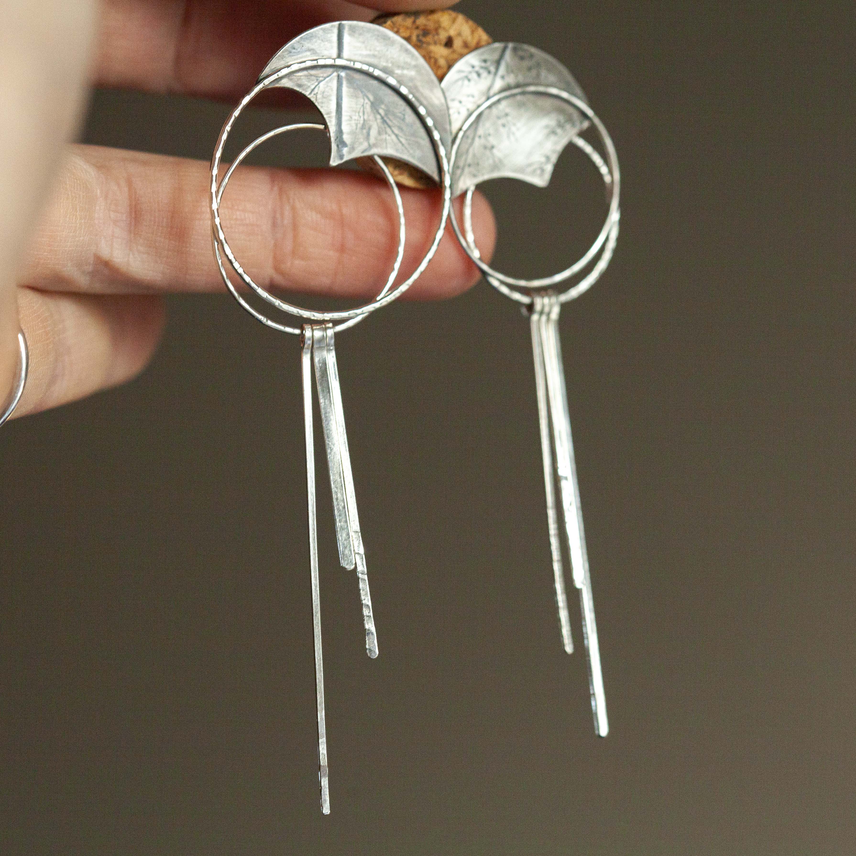 OOAK Echo earrings #39 ~ silver (ready-to-ship)