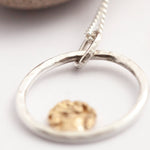 Cargar imagen en el visor de la galería, OOAK Moon halo pendant #3 • silver &amp; solid 18k peach gold   (ready to ship)
