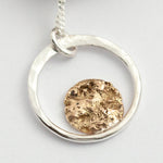 Lade das Bild in den Galerie-Viewer, OOAK Moon halo pendant #2 • silver &amp; solid 18k peach gold   (ready to ship)
