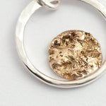 Afbeelding in Gallery-weergave laden, OOAK Moon halo pendant #2 • silver &amp; solid 18k peach gold   (ready to ship)
