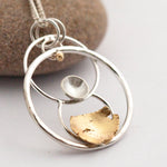 Charger l&#39;image dans la galerie, OOAK Cosmos pendant #2 • Silver &amp; solid 18K peach gold (ready to ship)
