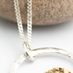 Afbeelding in Gallery-weergave laden, OOAK Moon halo pendant #1 • silver &amp; solid 18k yellow gold   (ready to ship)
