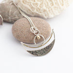Afbeelding in Gallery-weergave laden, OOAK • Vegetal Moon pendant #9 • silver &amp; 18k yellow gold (ready-to-ship)
