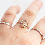 Charger l&#39;image dans la galerie, OOAK Gold &amp; silver ring #4 • size 54,5 (ready to ship)
