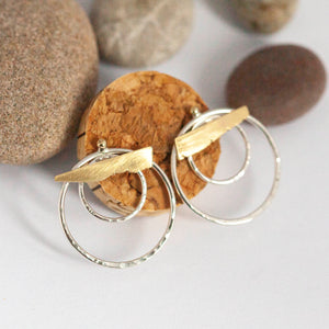OOAK Gold & silver earrings #1  (ready to ship)