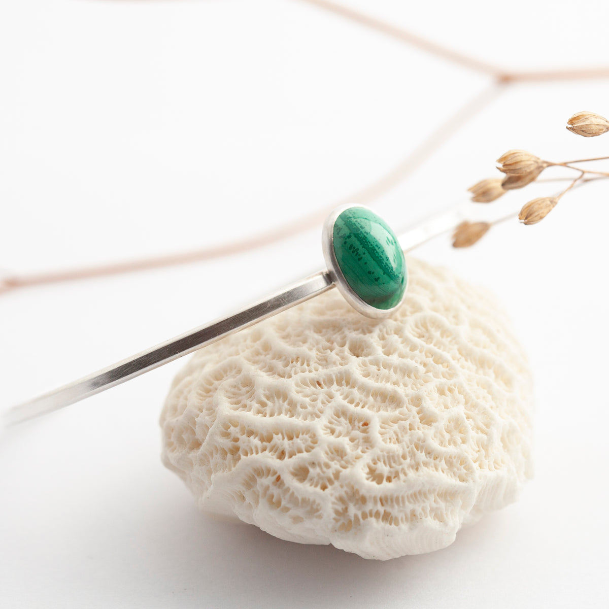 Pulsera Alba con malaquita (listo para enviar)