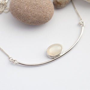 Oona necklace with white moonstone   (ready to ship)