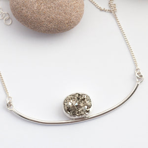 Oona necklace with pyrite   (ready to ship)
