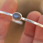 Load image into Gallery viewer, OOAK Ethnic bracelet with stone #1 • labradorite, size 6m   (ready to ship)
